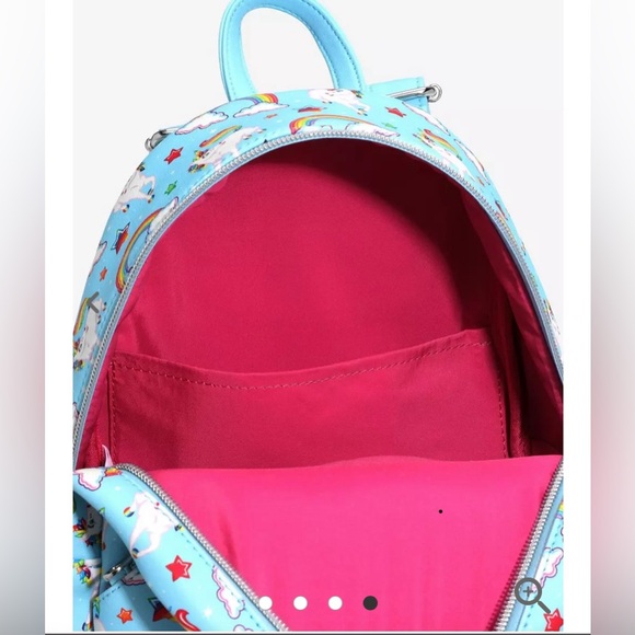 Loungefly Lisa Frank Markie Unicorn All over Print Mini Backpack Rainbows PRIDE - Picture 6 of 9